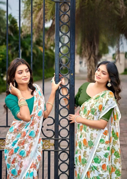 Premium Designer Fancy Georgette Printed Saree