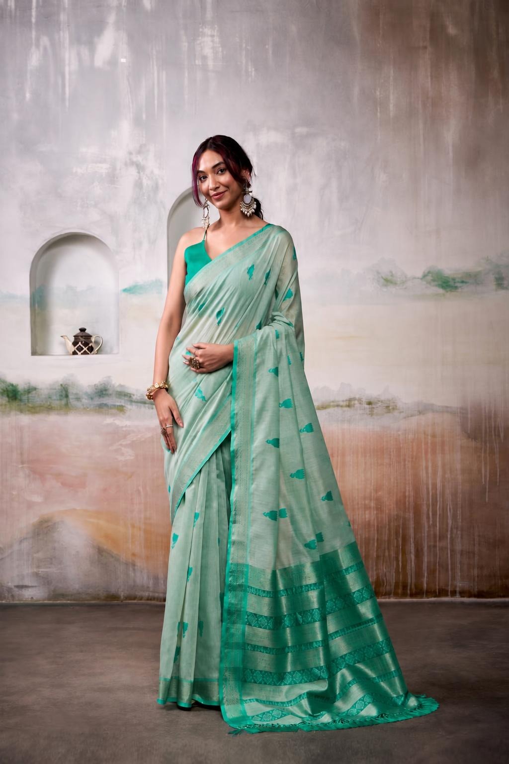 Premium Cotton Casual Wear Saree with Blouse Piece