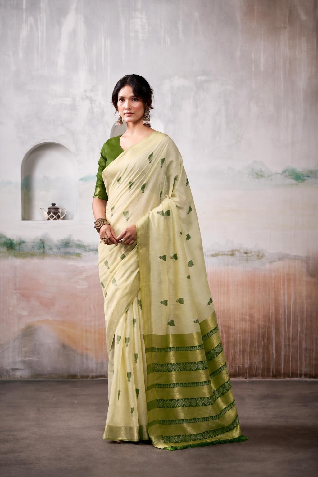 Premium Cotton Casual Wear Saree with Blouse Piece
