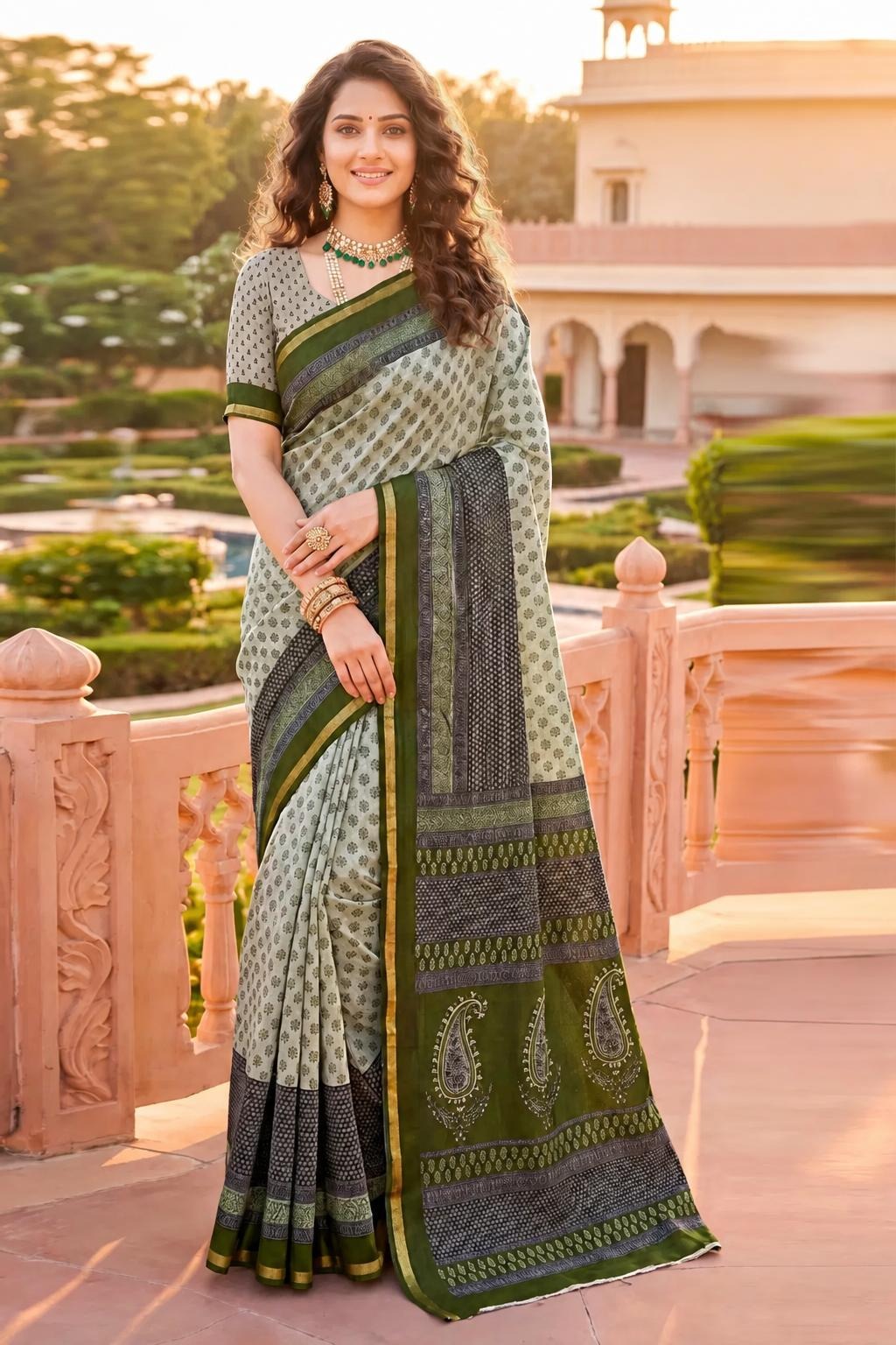 Graceful Cotton Saree with Stylish Printed Design