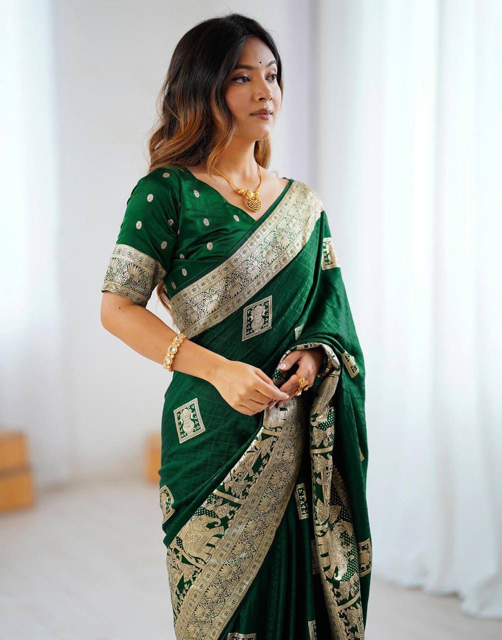 Aab Makhmal Soft Silk Saree with Jacquard Border for Festivals - Posyfish.in
