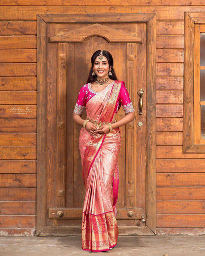 Aab Mamta Soft Silk Jacquard Saree for Festivals - Posyfish.in