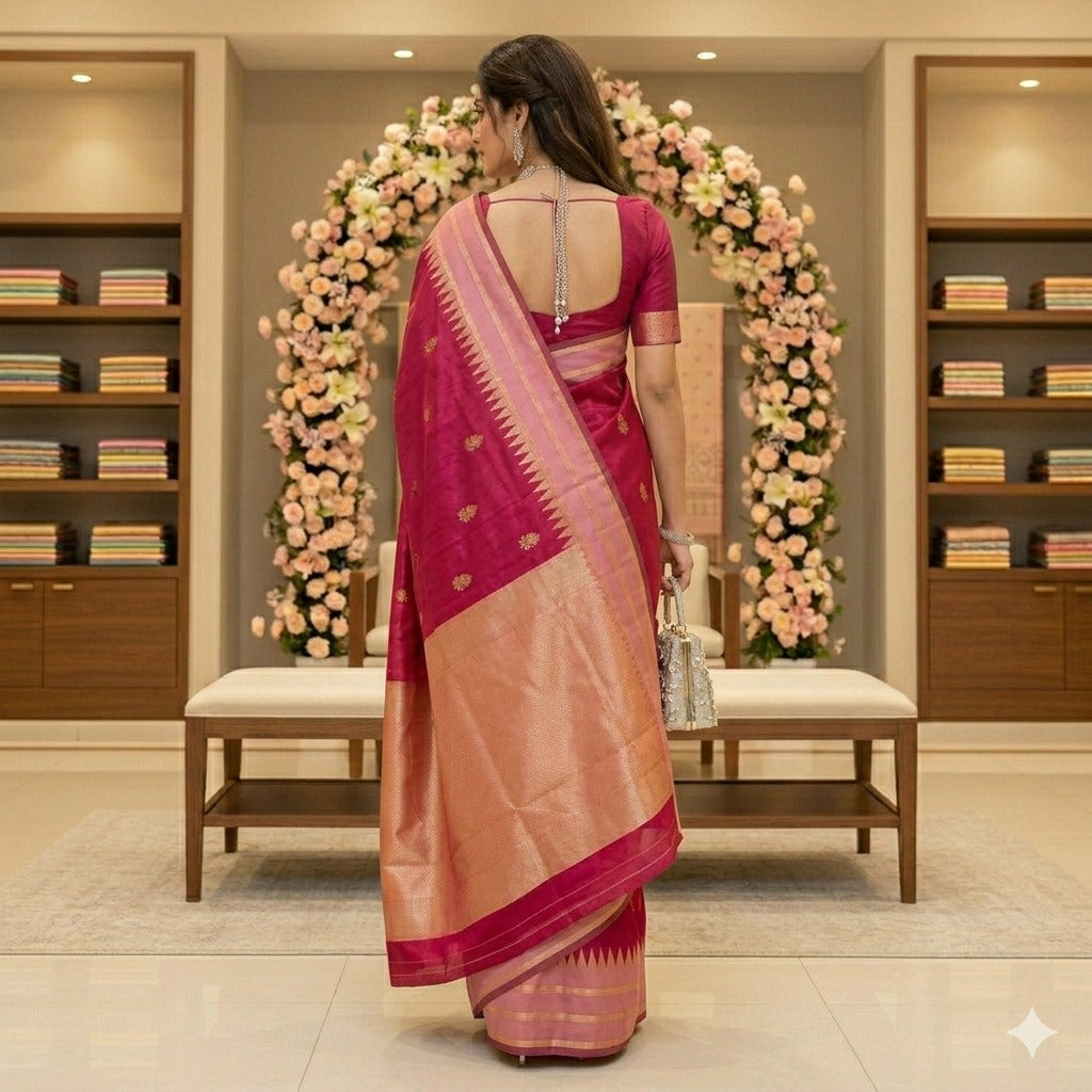 Aab Pink Vol 1 Soft Silk Jacquard Festival Wear Saree - Elegant Pink Silk Jacquard Saree for Celebrations - Posyfish.in