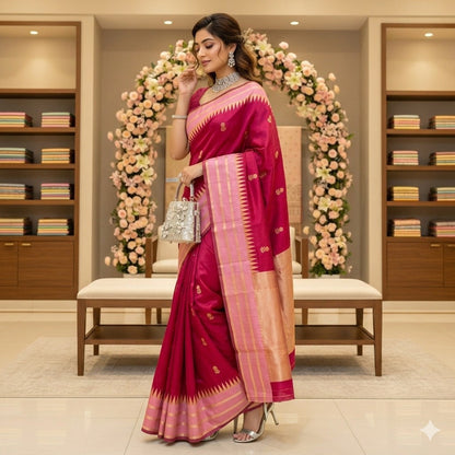 Aab Pink Vol 1 Soft Silk Jacquard Festival Wear Saree - Elegant Pink Silk Jacquard Saree for Celebrations - Posyfish.in