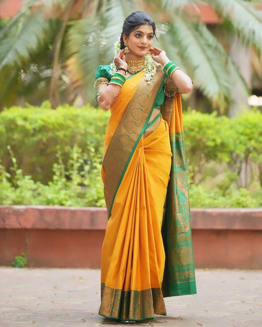 Aab Saheli Soft Silk Jacquard Saree with Elegant Border for Festival Wear - Posyfish.in