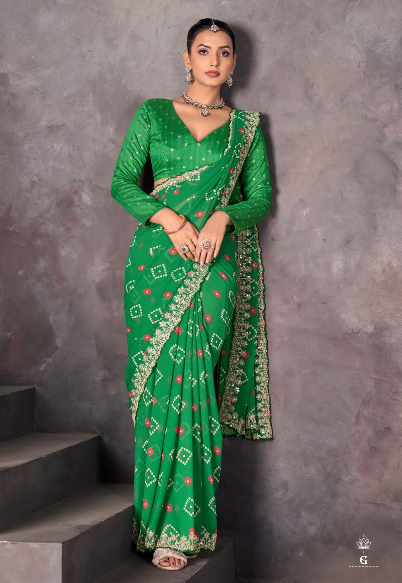 Sundri Soft Georgette Saree with Embroidery Border for Elegant Wear - Posyfish.in