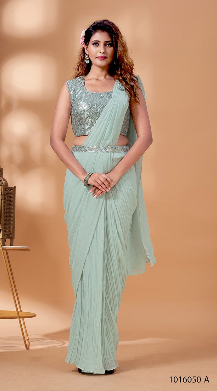 Zara Georgette Saree Collection - Elegant Ready to Wear Styles - Posyfish.in