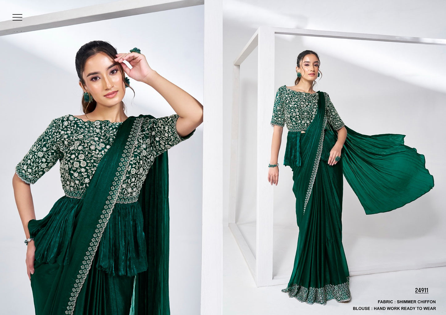 Designer Heavy Saree for Party Wear - Perfect Ready to Wear Elegance - Posyfish.in