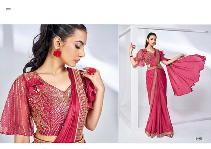 Designer Heavy Saree for Party Wear - Ready to Wear Elegance - Posyfish.in