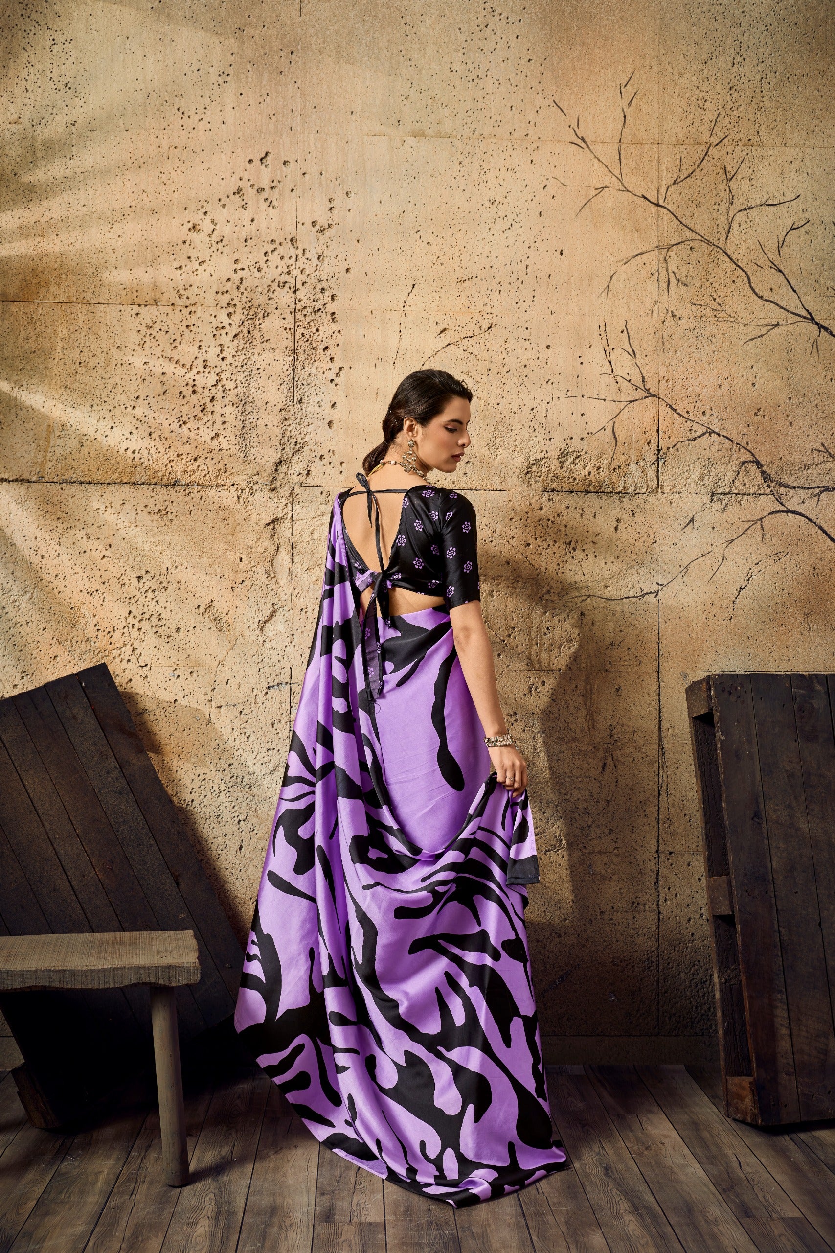 Premium Modal Satin Ajrakh Printed Dress for Women - Elegant Designer Wear - Posyfish.in