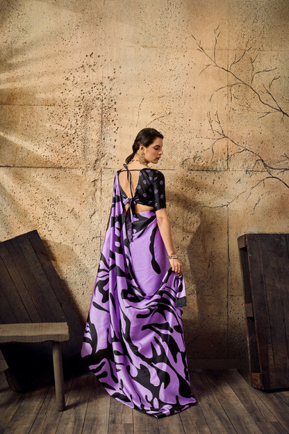 Premium Modal Satin Ajrakh Printed Dress for Women - Elegant Designer Wear - Posyfish.in