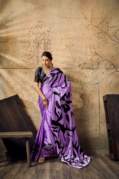 Premium Modal Satin Ajrakh Printed Dress for Women - Elegant Designer Wear - Posyfish.in