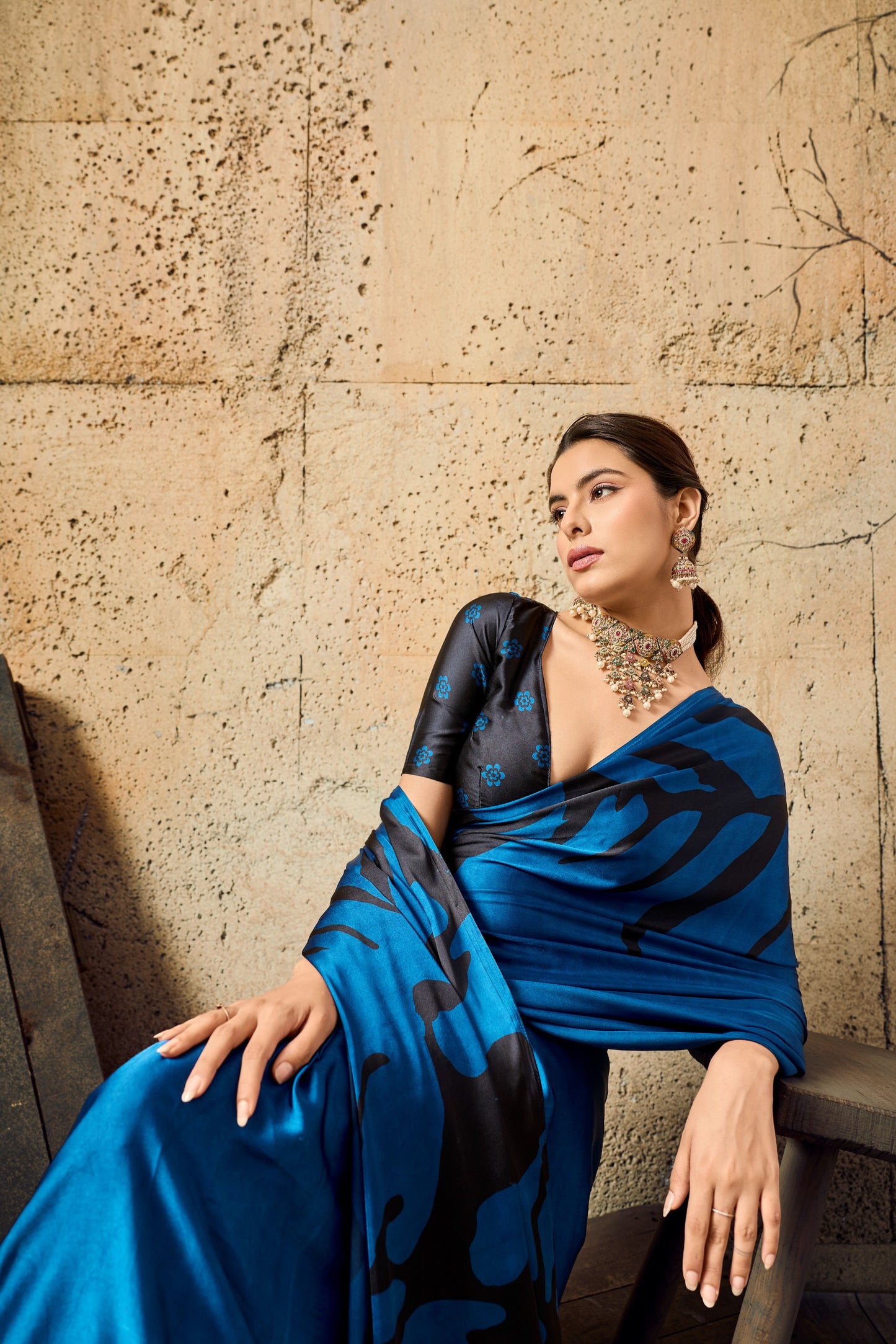 Premium Modal Satin Ajrakh Printed Dress for Women - Elegant Designer Wear - Posyfish.in