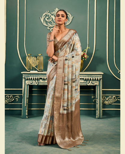 Women’s Premium Cotton Saree with Running Blouse Piece