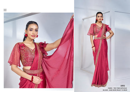 Designer Heavy Saree for Party Wear - Ready to Wear Elegance - Posyfish.in