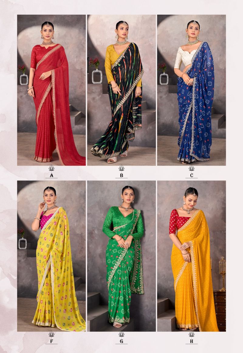 Sundri Soft Georgette Embroidery Border Saree - Posyfish.in