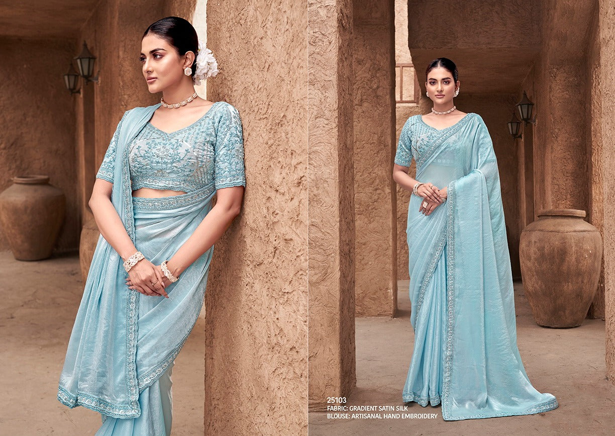 Designer Heavy Ready To Wear Saree for Party Wear - Posyfish.in