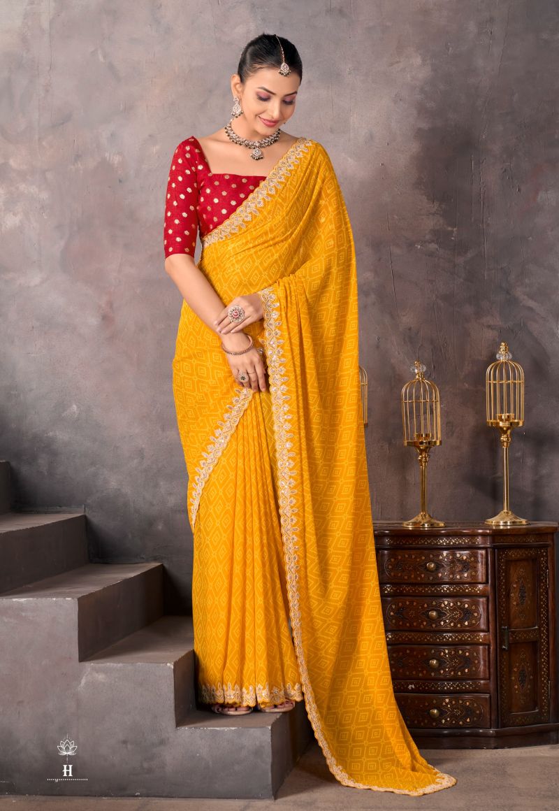 Sundri Soft Georgette Saree with Embroidery Border for Elegant Wear - Posyfish.in