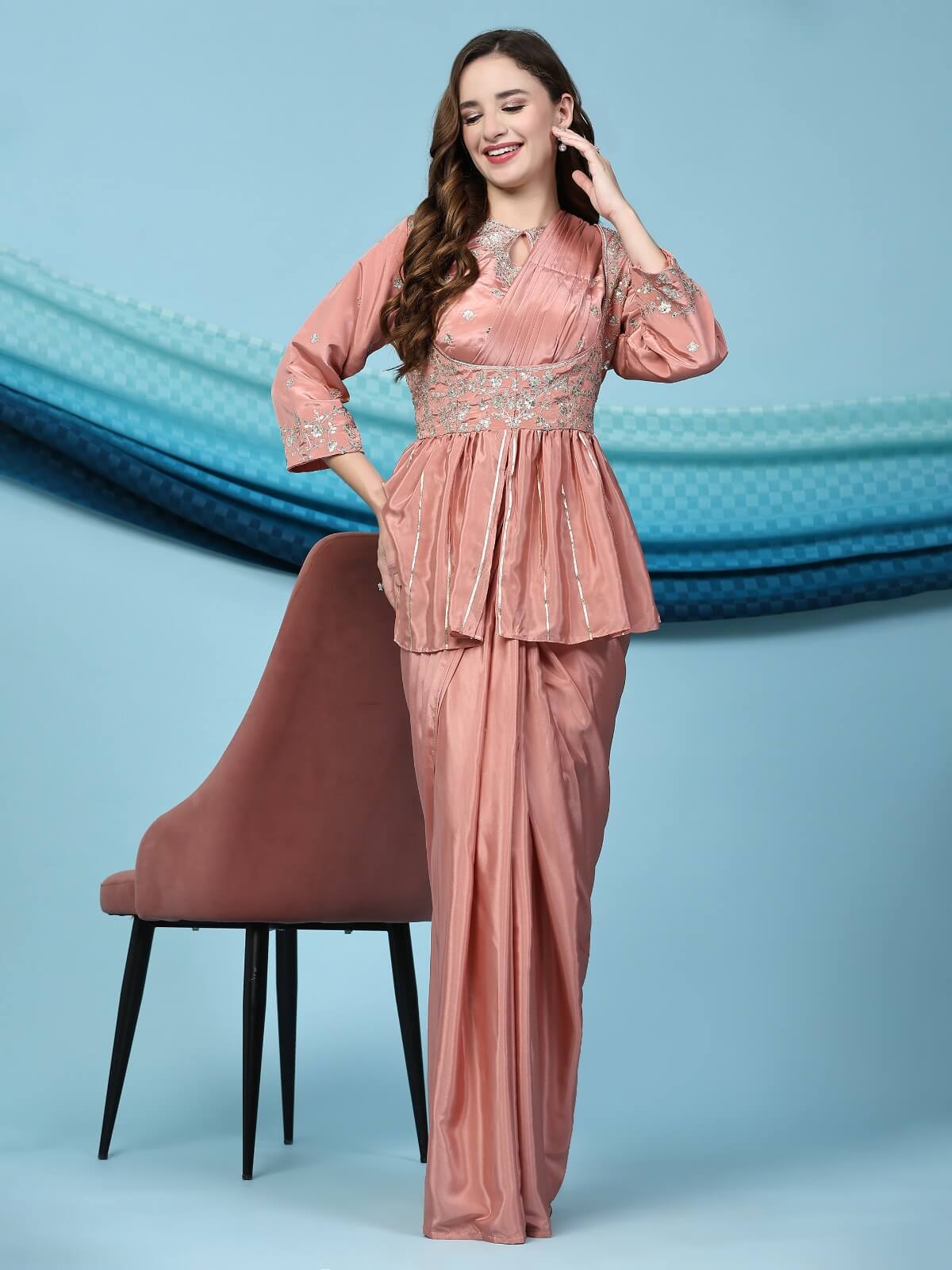 Silk Satin Ready To Wear Saree Collection for Effortless Elegance - Posyfish.in