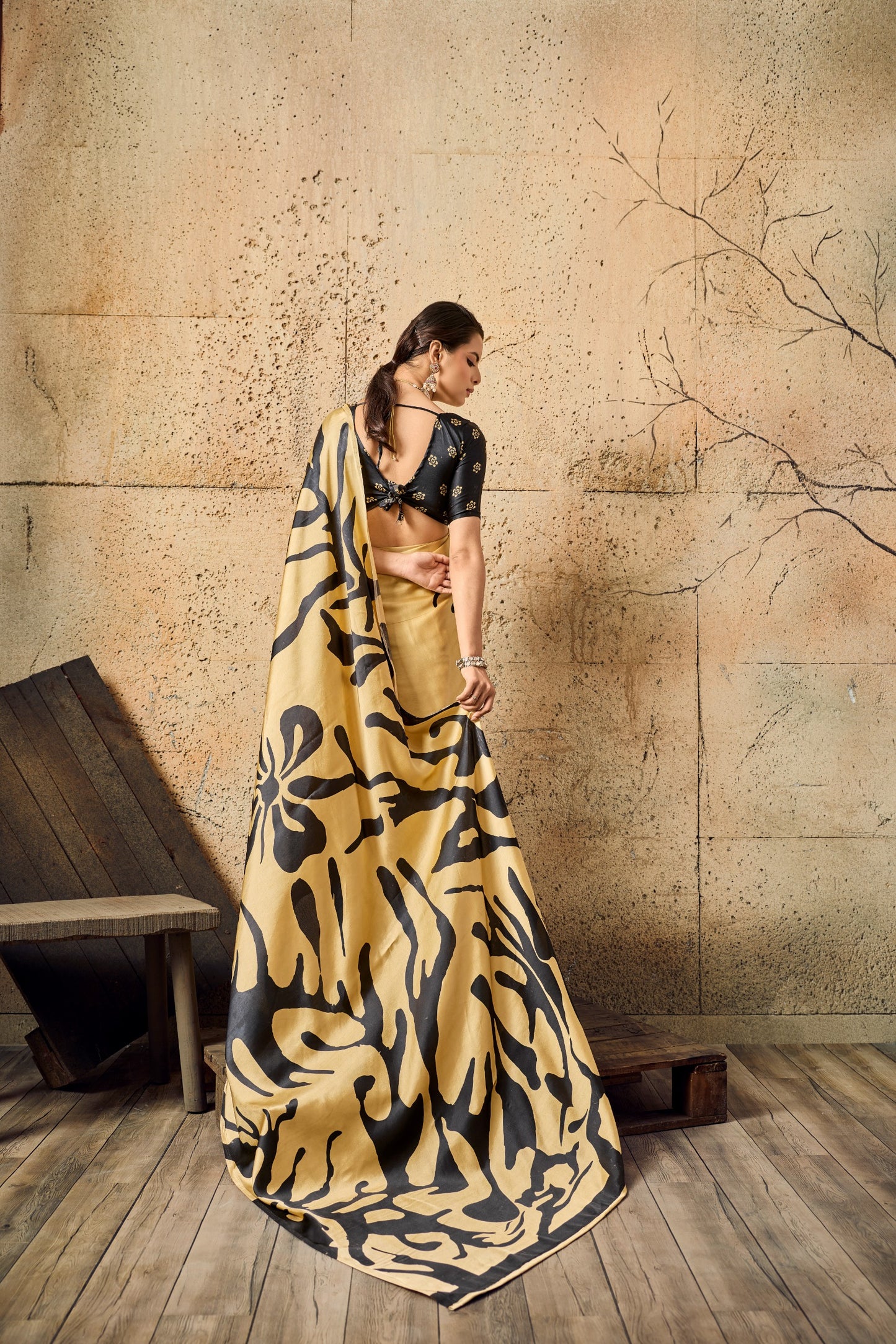Premium Modal Satin Ajrakh Printed Dress for Women - Elegant Designer Wear - Posyfish.in
