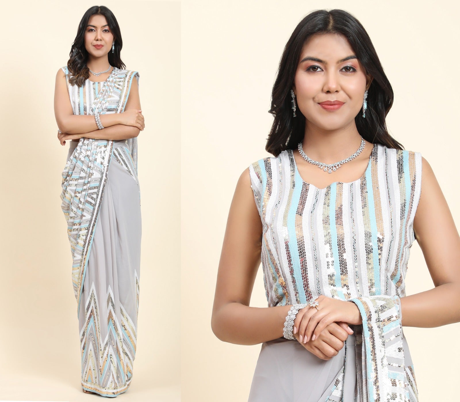 Ready To Wear Designer Saree Collection - Elegance & Style Redefined - Posyfish.in