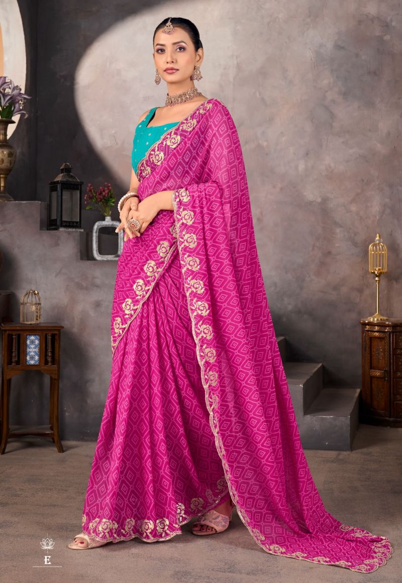Sundri Soft Georgette Saree with Embroidery Border for Elegant Wear - Posyfish.in