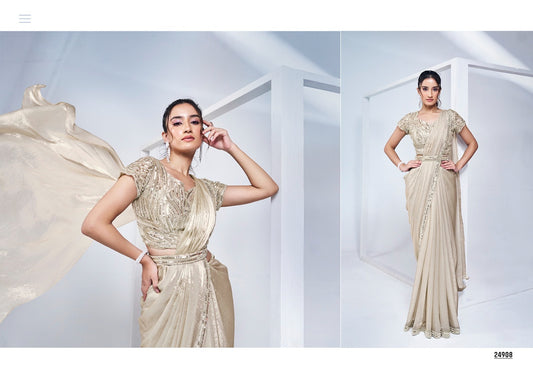 Designer Party Wear Saree - Heavy Ready to Wear for Elegant Occasions - Posyfish.in