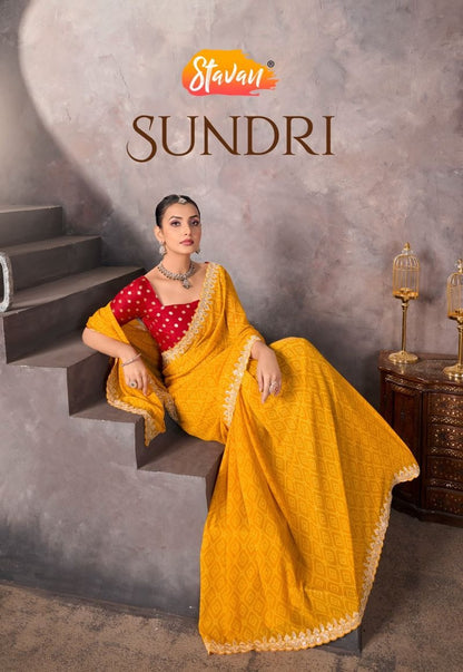 Sundri Soft Georgette Saree with Embroidery Border for Elegant Wear - Posyfish.in
