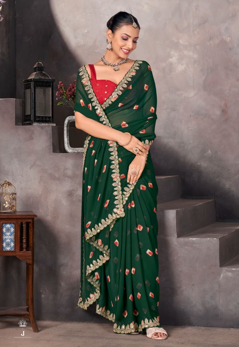 Sundri Soft Georgette Saree with Embroidery Border for Elegant Wear - Posyfish.in