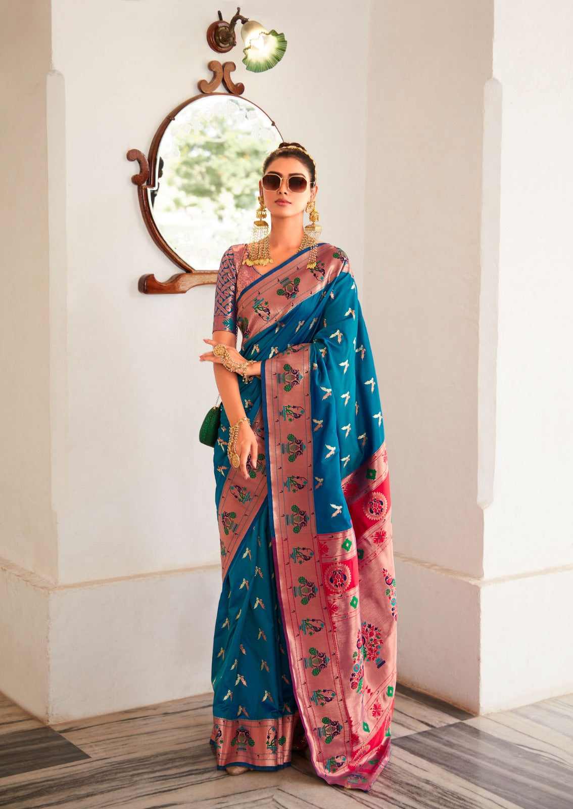 Premium Designer Paithani Saree for Women - Traditional Maharashtrian Ethnic Wear - Posyfish.in