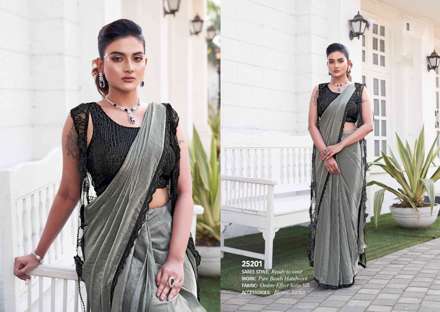 Ophelia New Designer Party Wear Saree - Ready to Wear Elegance - Posyfish.in