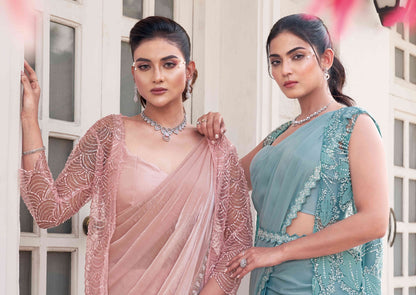 Ophelia New Designer Party Wear Saree - Ready to Wear Elegance - Posyfish.in
