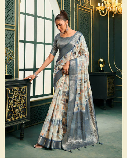 Women’s Premium Cotton Saree with Running Blouse Piece