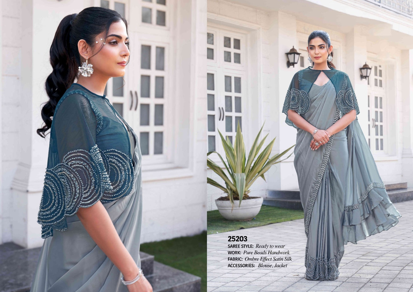Ophelia New Designer Party Wear Saree - Ready to Wear Elegance - Posyfish.in