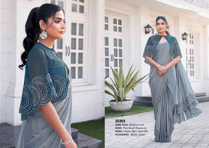 Ophelia New Designer Party Wear Saree - Ready to Wear Elegance - Posyfish.in