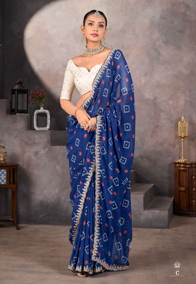 Sundri Soft Georgette Saree with Embroidery Border for Elegant Wear - Posyfish.in