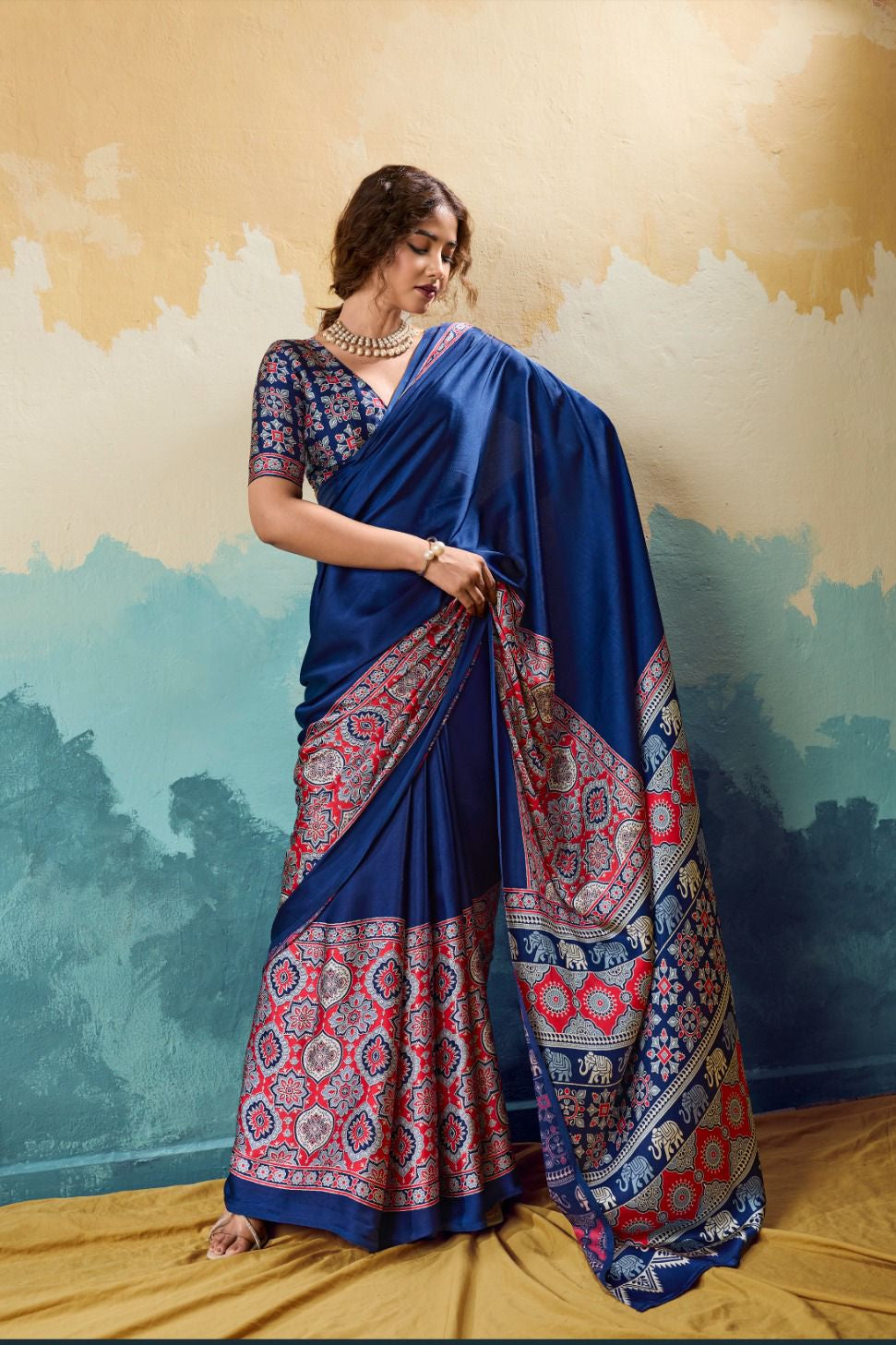Traditional Designer Printed Cotton Silk Sarees for Women - Elegant Cotton Silk Sarees - Posyfish.in