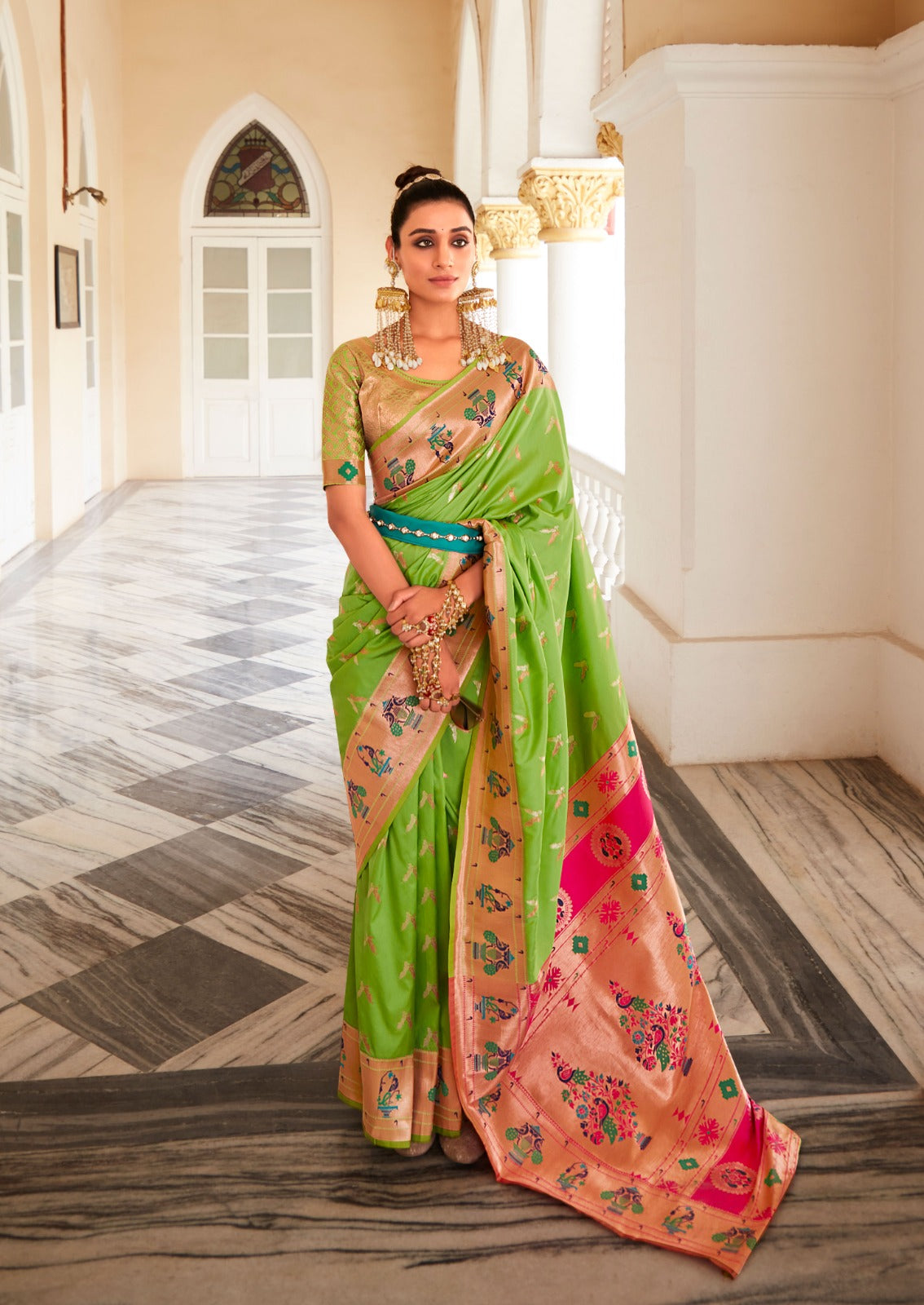 Premium Designer Paithani Saree for Women - Traditional Maharashtrian Ethnic Wear - Posyfish.in