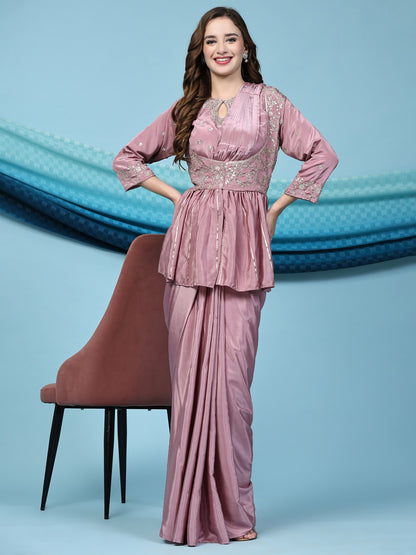 Silk Satin Ready To Wear Saree Collection for Effortless Elegance - Posyfish.in