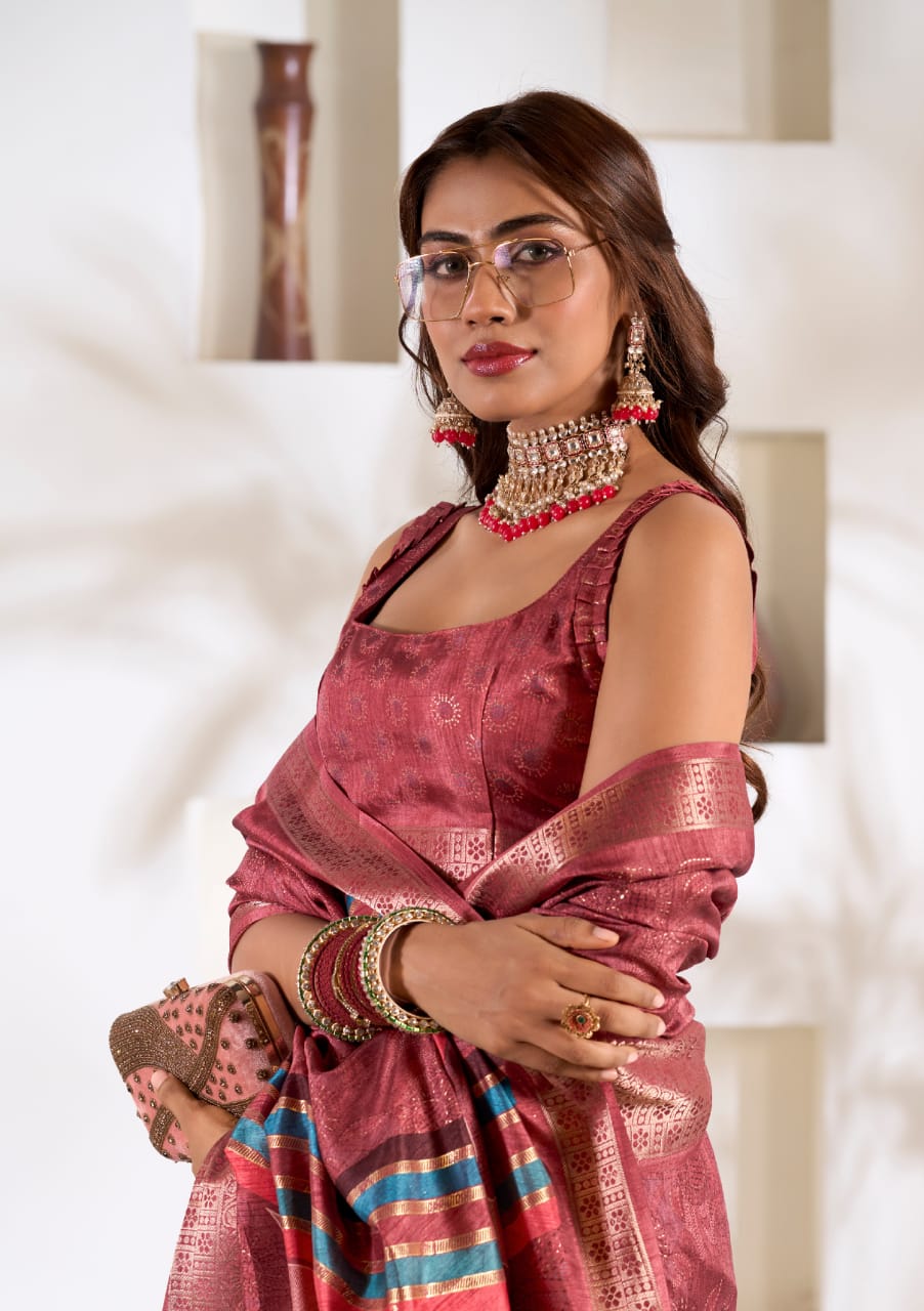 Premium Soft Dola Silk Designer Saree for Women – Elegant Ethnic Wear for Any Occasion - Posyfish.in