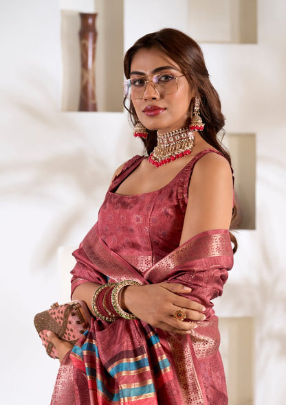 Premium Soft Dola Silk Designer Saree for Women – Elegant Ethnic Wear for Any Occasion - Posyfish.in