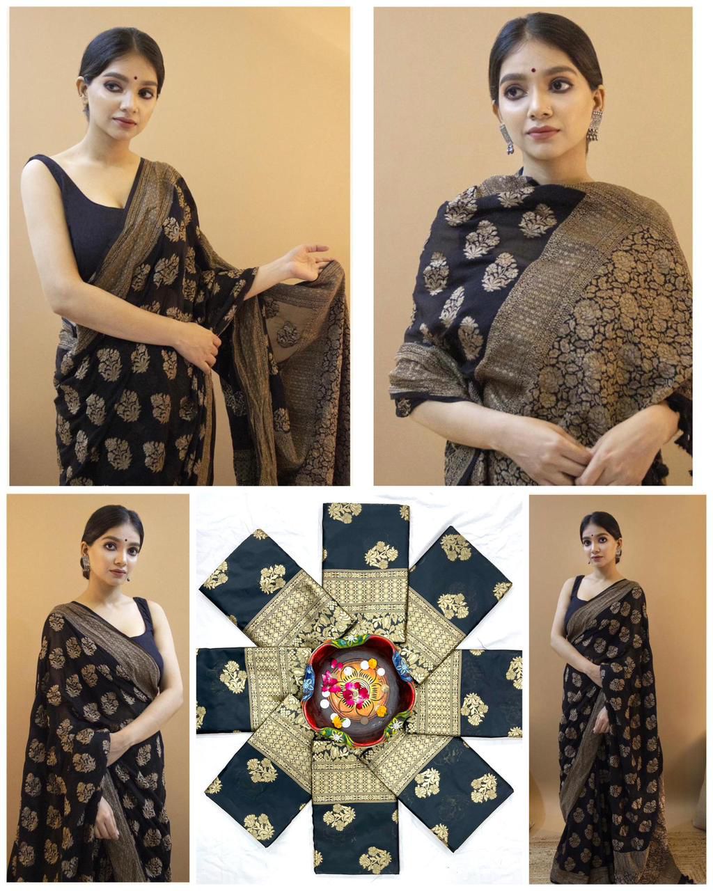 Lichi Silk Jacquard Saree Collection for Elegant Occasions - Posyfish.in