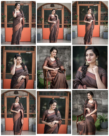 Soft Lichi Silk Saree Collection with Jacquard Work - Posyfish.in