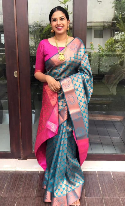 Lichi Silk Jacquard Saree Collection for Elegant Occasions - Posyfish.in