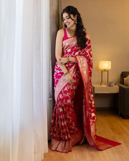 Soft Lichi Silk Saree with Zari Work Collection - Posyfish.in