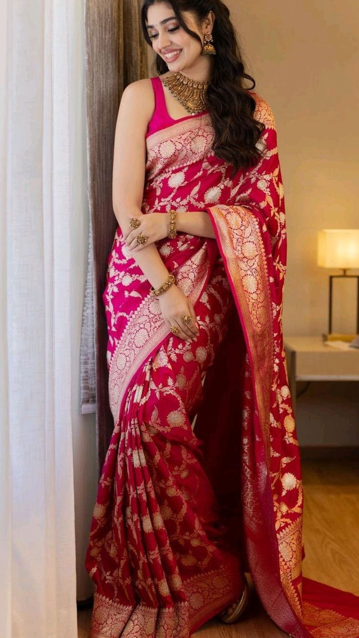 Soft Lichi Silk Saree with Zari Work Collection - Posyfish.in