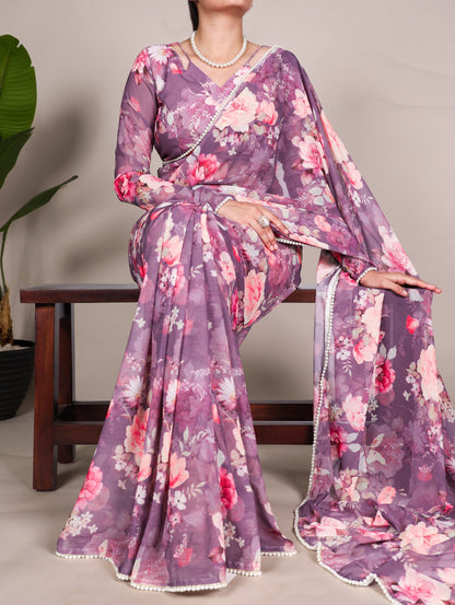 New Weightless Marbal Printed Saree for Effortless Elegance - Posyfish.in