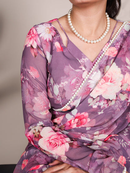 New Weightless Marbal Printed Saree for Effortless Elegance - Posyfish.in
