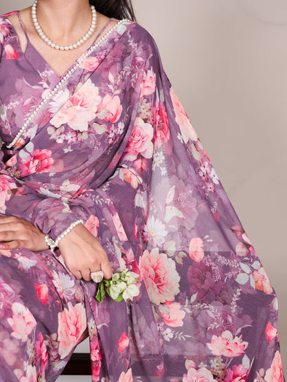 New Weightless Marbal Printed Saree for Effortless Elegance - Posyfish.in