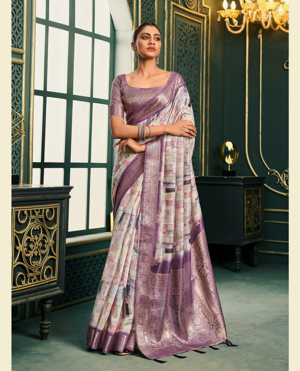 Women’s Premium Cotton Saree with Running Blouse Piece